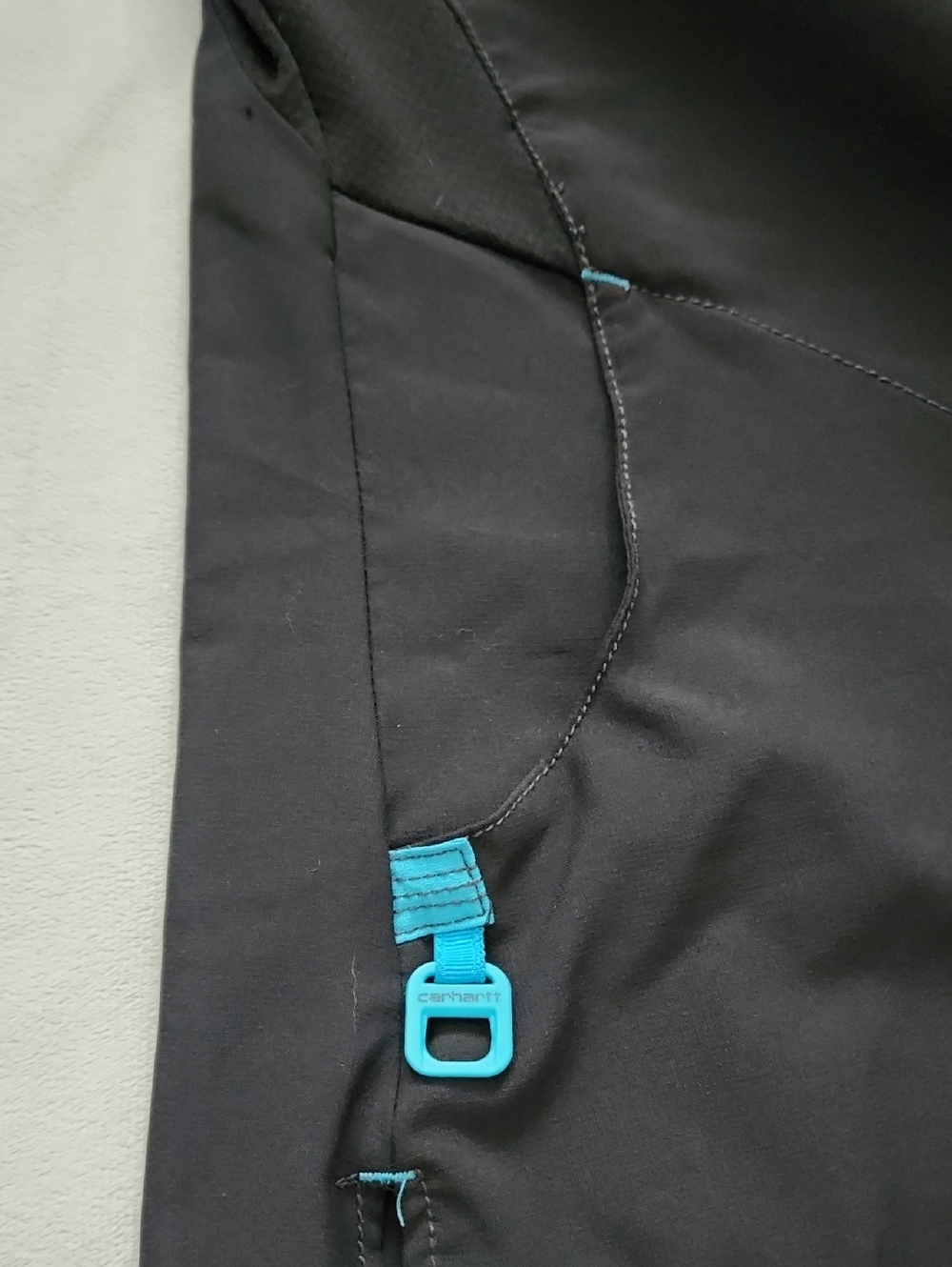 Carhartt Women's Black Utility Jacket with Bright Blue Trim - Picture 4 of 8